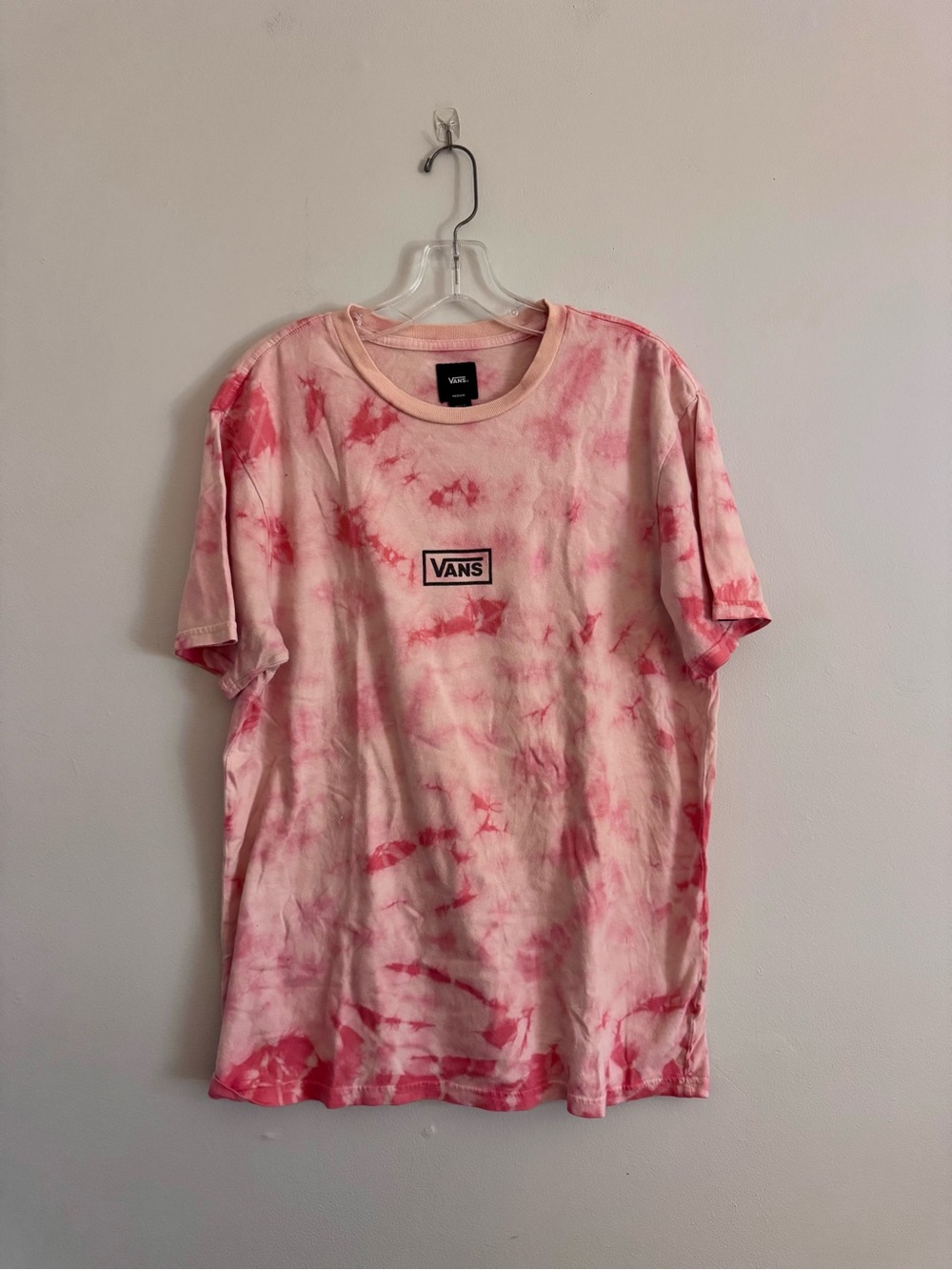 Vans Pink Tie-Dye Short Sleeve Logo Tee M